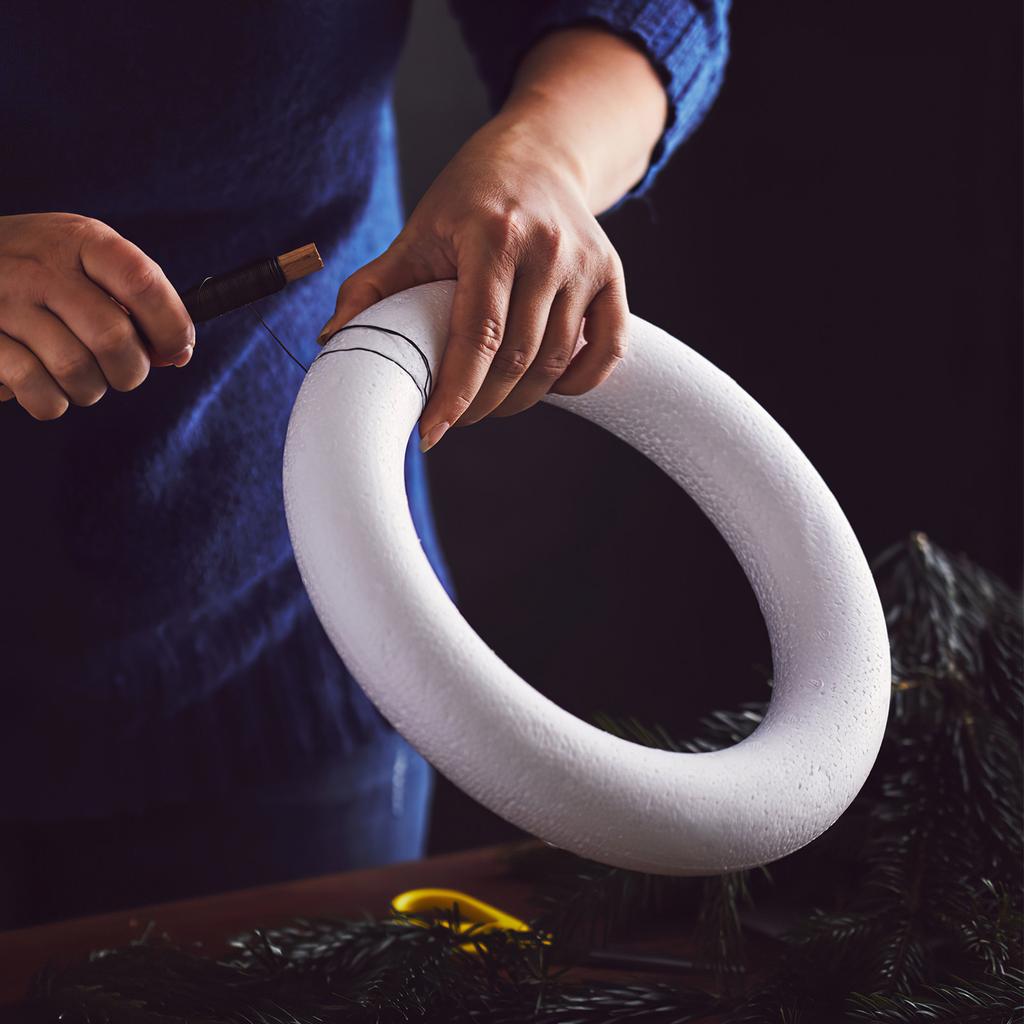 3Pcs Circular White Foam Ring Decorative DIY Craft Supplies for Kids Party Handmade Wreath Materials Accessories