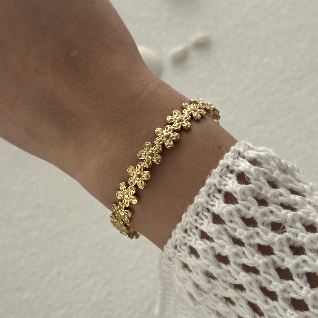 Stainless Steel Versatile Gold Irregular Hollow Wide Version Jewelry Women