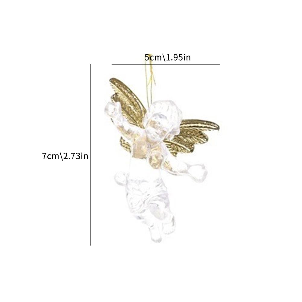 4pcs Christmas Transparent Angel Pendant Holiday Party New Year Decoration Home Angel Pendant  Christmas Tree Ornament