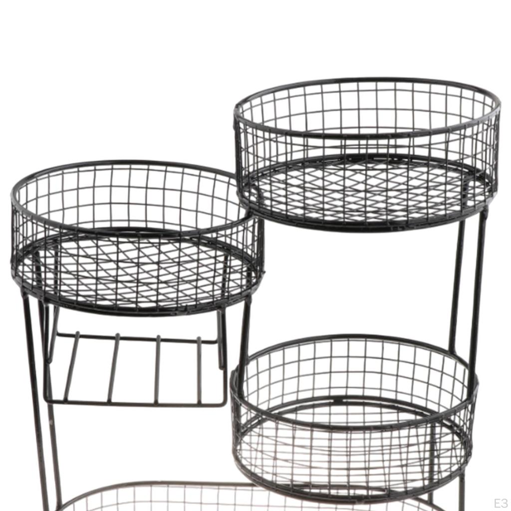 Countertop Fruit Basket Serving Stand Space Saving Party Wrought Iron Multi-Tier Vegetable Storage