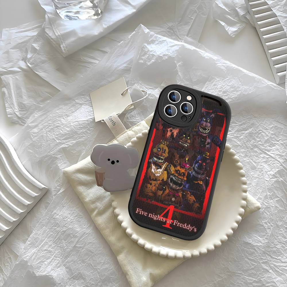 Amine Fnaf Five-nights-At-Freddys Phone Case For IPhone 16 15 14 11 12 13 Pro Max Plus Back Leather Shell