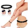 European & American Black Imitation Obsidian Slimming Anklet with Black Agate Bracelet Stones