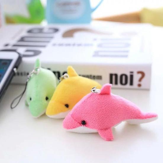 7,5cm Delfin Plüsch Anhänger 3D Augen Niedliche Tierpuppe Plüschtier Hängende Dekoration Weiches Stofftier Meeresbewohner Plüschpuppe Rucksack Anhänger Kinder Mädchen Geschenk