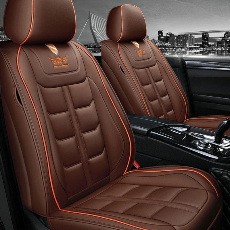 

Чехлы на сиденья водителя/переднего пассажира Полностью закрытые Одноместные Кожаные Подушки для Автосиденья Всесезонные Совместимые Чехлы на Сиденья(Только подушка сиденья) 1PC кофейный