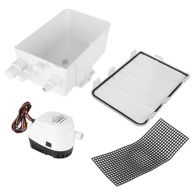 DC 12V 24V 750GPH Prysznicowa Pompa Zęzowa Automatyczny Wyłącznik Pudełko Odpływowe Wielokrotny Wlot dla Łodzi Morskiej Jachtu G750‑30