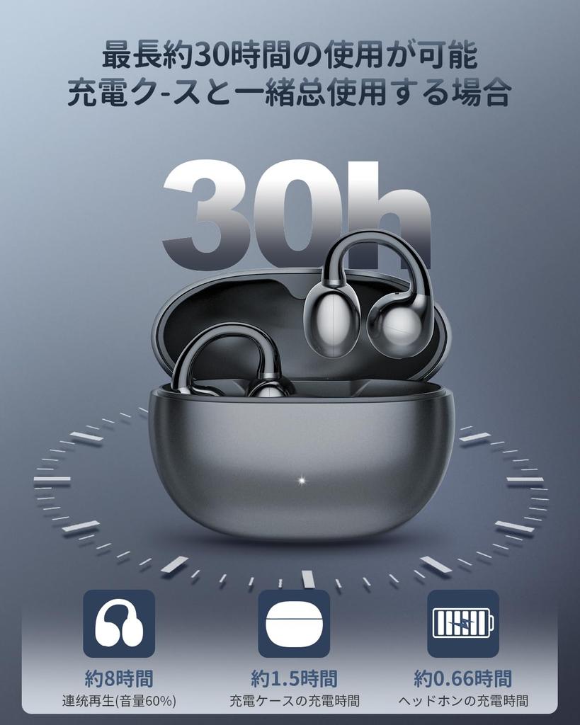 2025 Nový trend Sluchátka s ušní manžetou, Hi-Fi kvalita zvuku, Prevence úniku zvuku, Bluetooth 5.4, Sluchátka s otevřeným uchem, Lehká přibližně