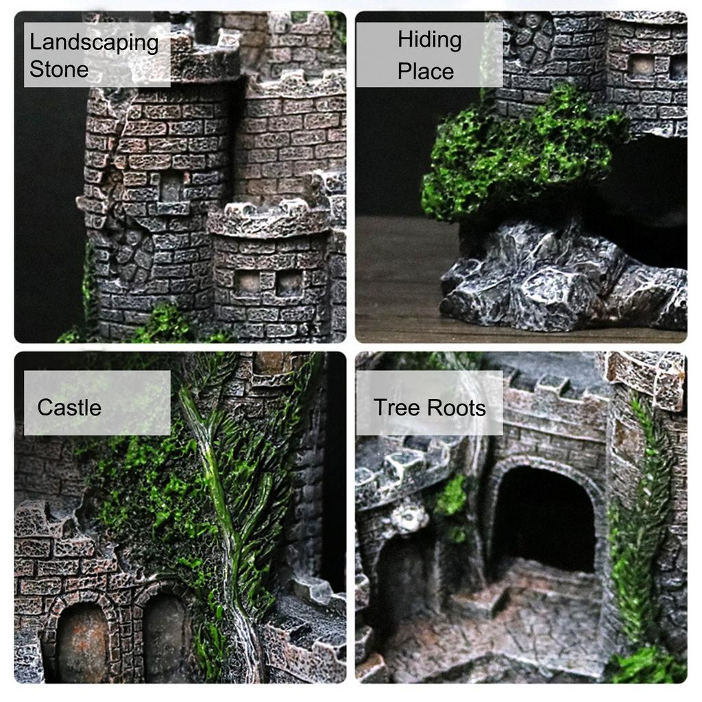 Смоляний акваріум Старовинний замок Прикраса Акваріум Танк Печера Архітектура Прикраса Макет і