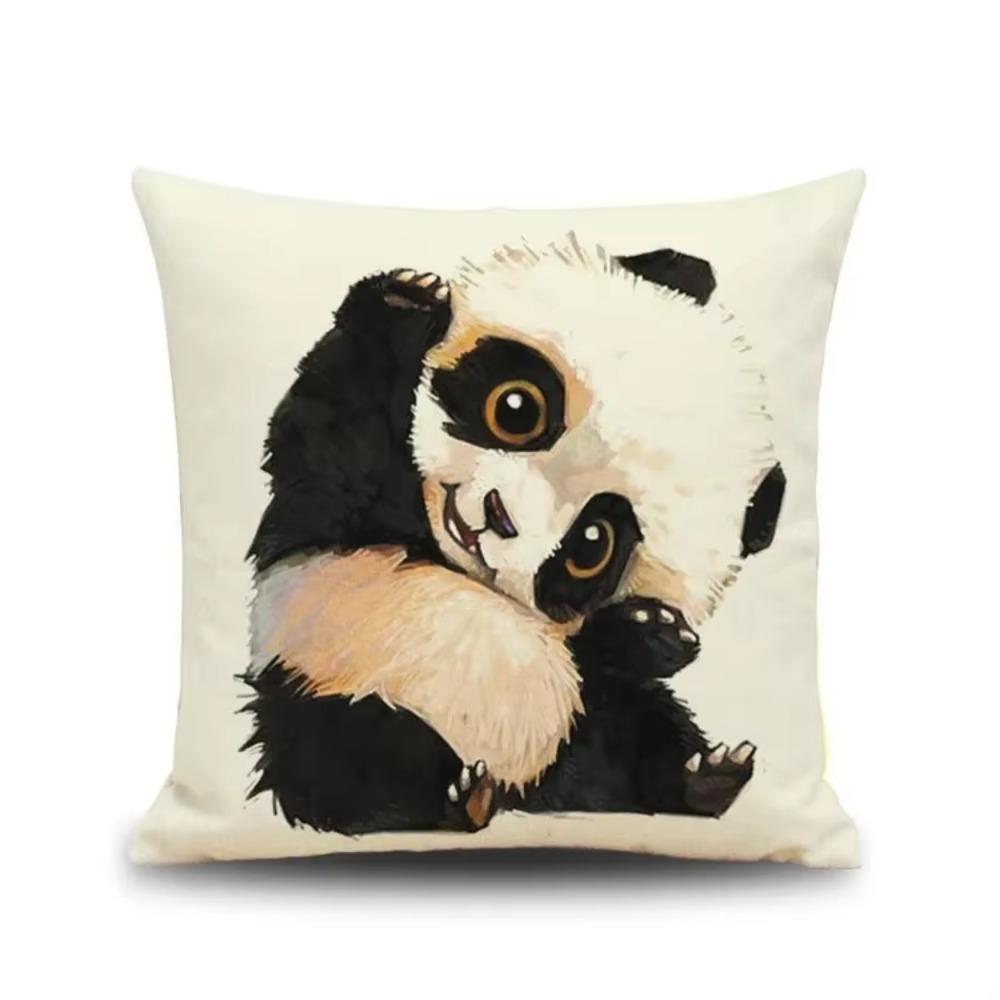 Cozy Couch Cushion Cover Cute Animal Panda Printed Home Decorative Pillow Car/bed Seat Back Cushions Square Pillowcase