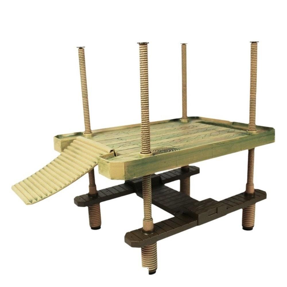 15.9 * 11 * 16.1in Reptile Floating Island With Ramp Climbing Basking Platform Crabs