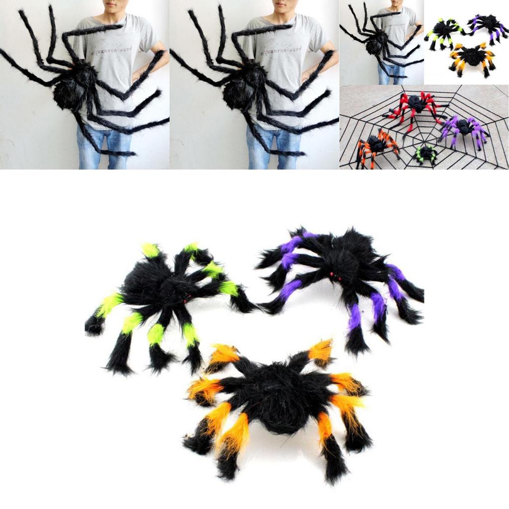 Decor de Halloween Păianjen Negru Înfricoșător Calitate Înaltă Recuzită Casă Bântuită Lat 30-125cm