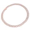 22in Cuban Necklace Alloy Diamond Link Chain Choker Stylish Neck Jewellery for Couples WomanRose Gold