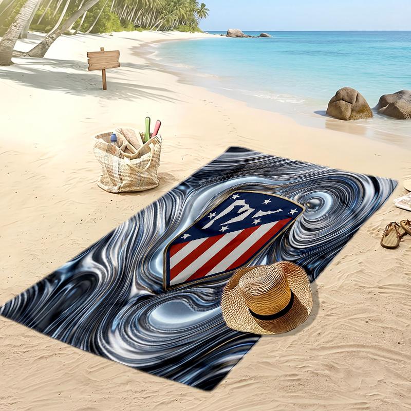 Toalla de Playa Estampada del Atlético de Madrid Secado Rápido Suave Portátil Grande Rectangular Manta de Playa para Viajes Piscina
