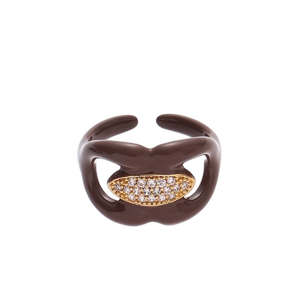 Light Luxury Finger Ring Delicate Open Rings Creative Zircon Round Rings  Party