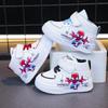Breathable Cartoon Canvas High-Top Sneakers for Toddlers - Comfortable, Cute, Casual White Walker Shoes for Boys