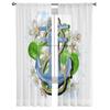 Flowers and Anchor In Boho Style Sheer Window Curtains for Living Room Girl Bedroom Tulle Curtains Kitchen Veil Chiffon Drapes