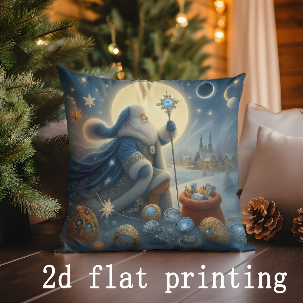 Home Decor Christmas-themed Digital Printed Pillowcases Pattern Cushion Cover Suitable for Sofa Bedroom Car Pillow Cover
