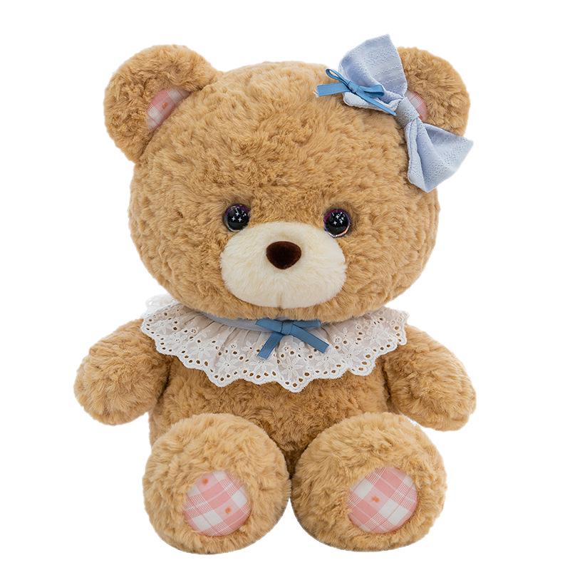 Cute Plush Cream Puff Bear & Little Rabbit Pillow Doll - Children's Birthday Gift