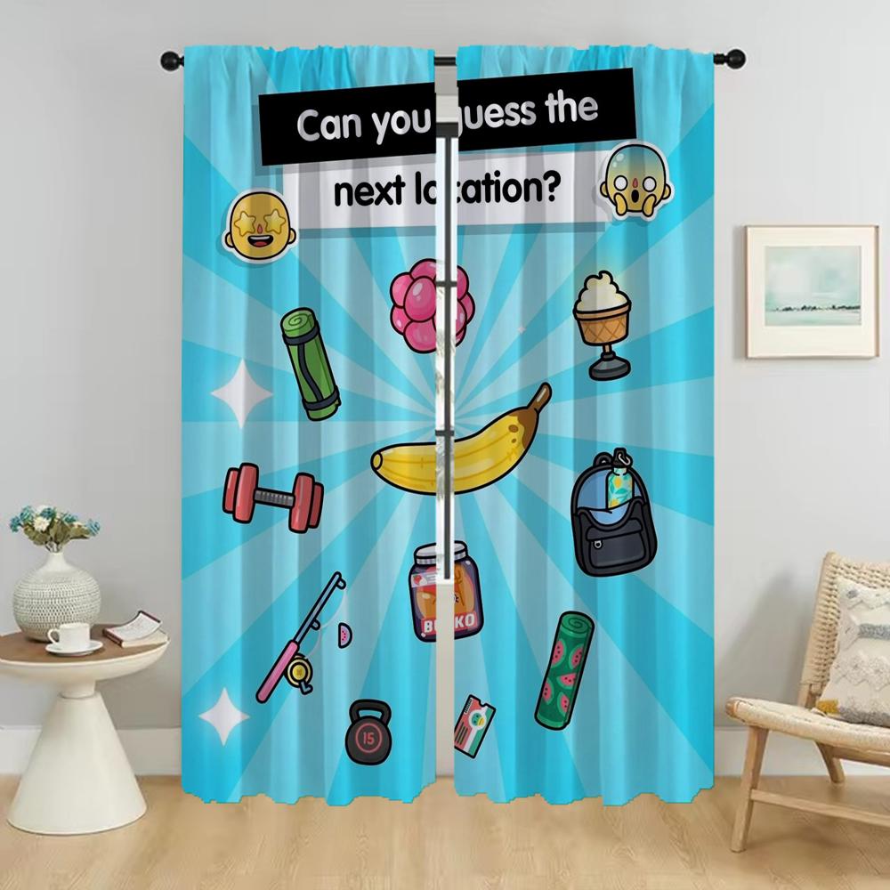 Kitchen Curtains 2 Pieces Oddbodes Modern Living Room Curtains for Camera Partition Window Curtain Halloween Decoration Shades