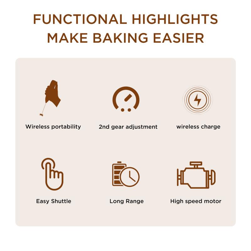 Milk Frother Egg Beater Cordless Handheld Egg Beater Cordless Milk Frother