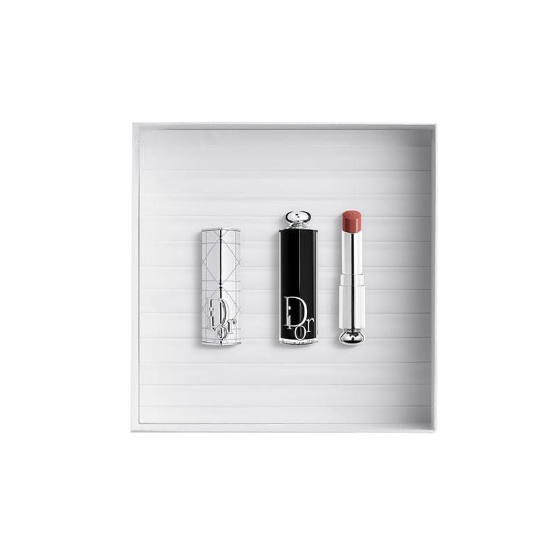 DIOR Lipstick Silver cannage pattern lipstick shell + lipstick #616 NUDE MITZAH maple sugar meat серебряный