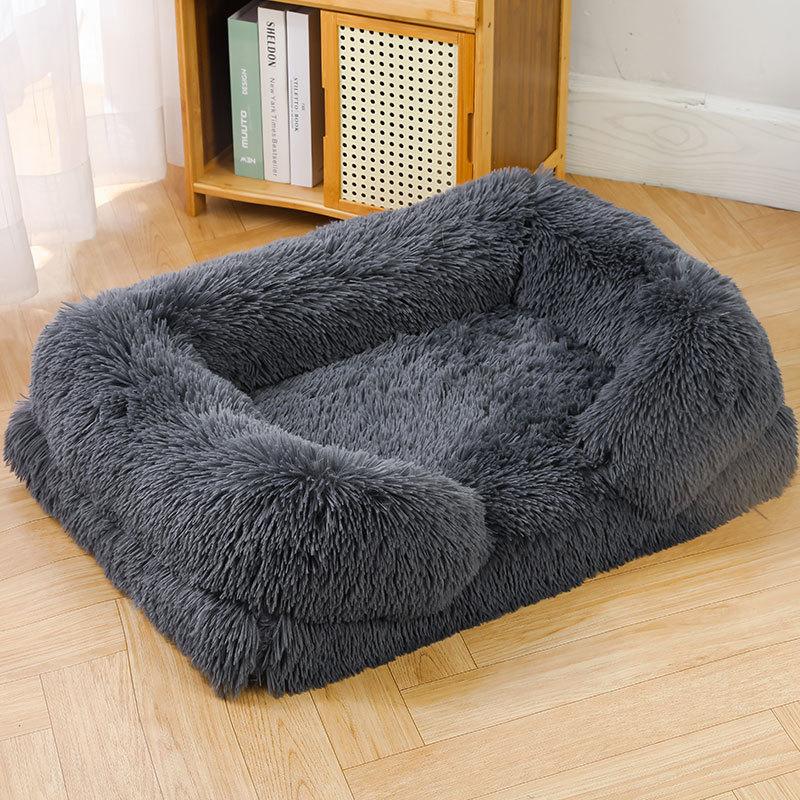 Winter Plush Memory Foam Pet Bed with Removable Cover