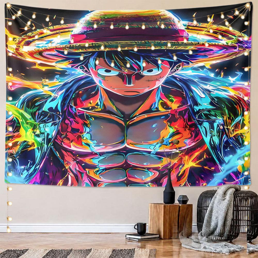 "Colorful Straw Hat Warrior Artwork" Pattern Wall Hanging Tapestry Decorative Tapestry Home Decor for Bedroom and Living Room