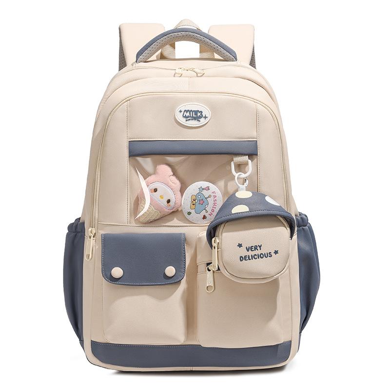 

Sweet backpack female junior high school student bar large capacity schoolbag high value student backpack female single package