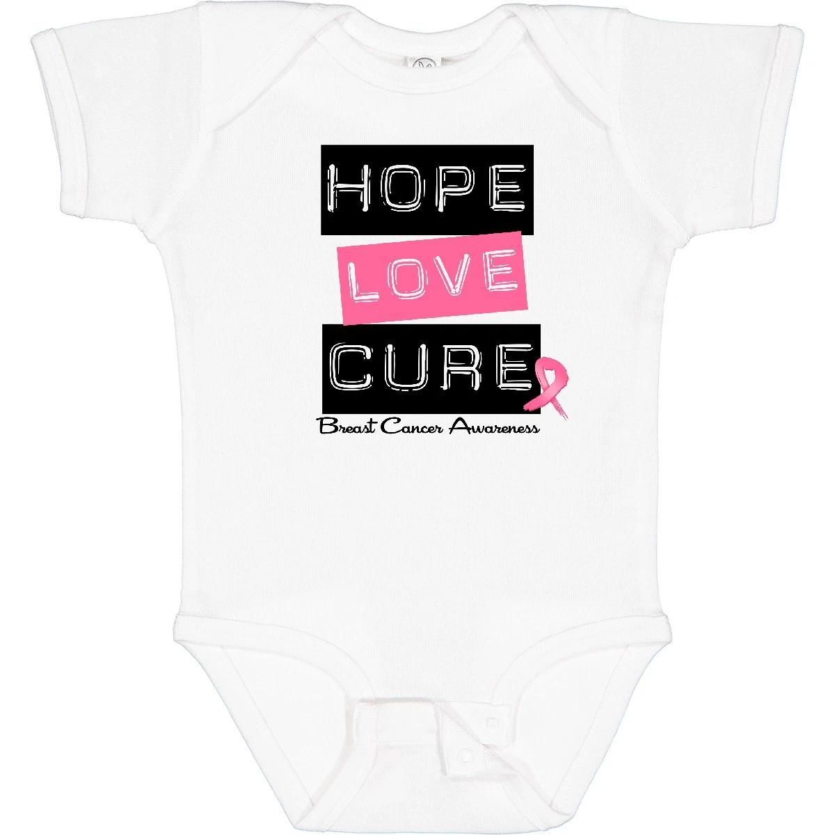 Inktastic Breast Hope Love Cure Baby Bodysuit - HDD Cancer Awareness Shirts 110