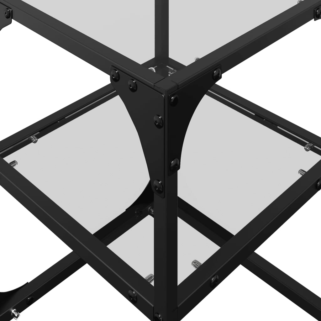 Coffee Tables with Glass Top 2 pcs Transparent 30 x 30 x 45 cm Steel