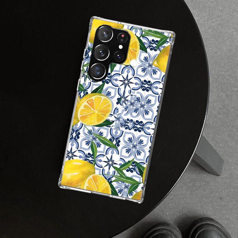 Mediterranean Lemon Phone Case Cover for Samsung Galaxy S26 S25 Edge S24 S23 Ultra S22 Plus S21 FE S20 + Art Customized Fundas G