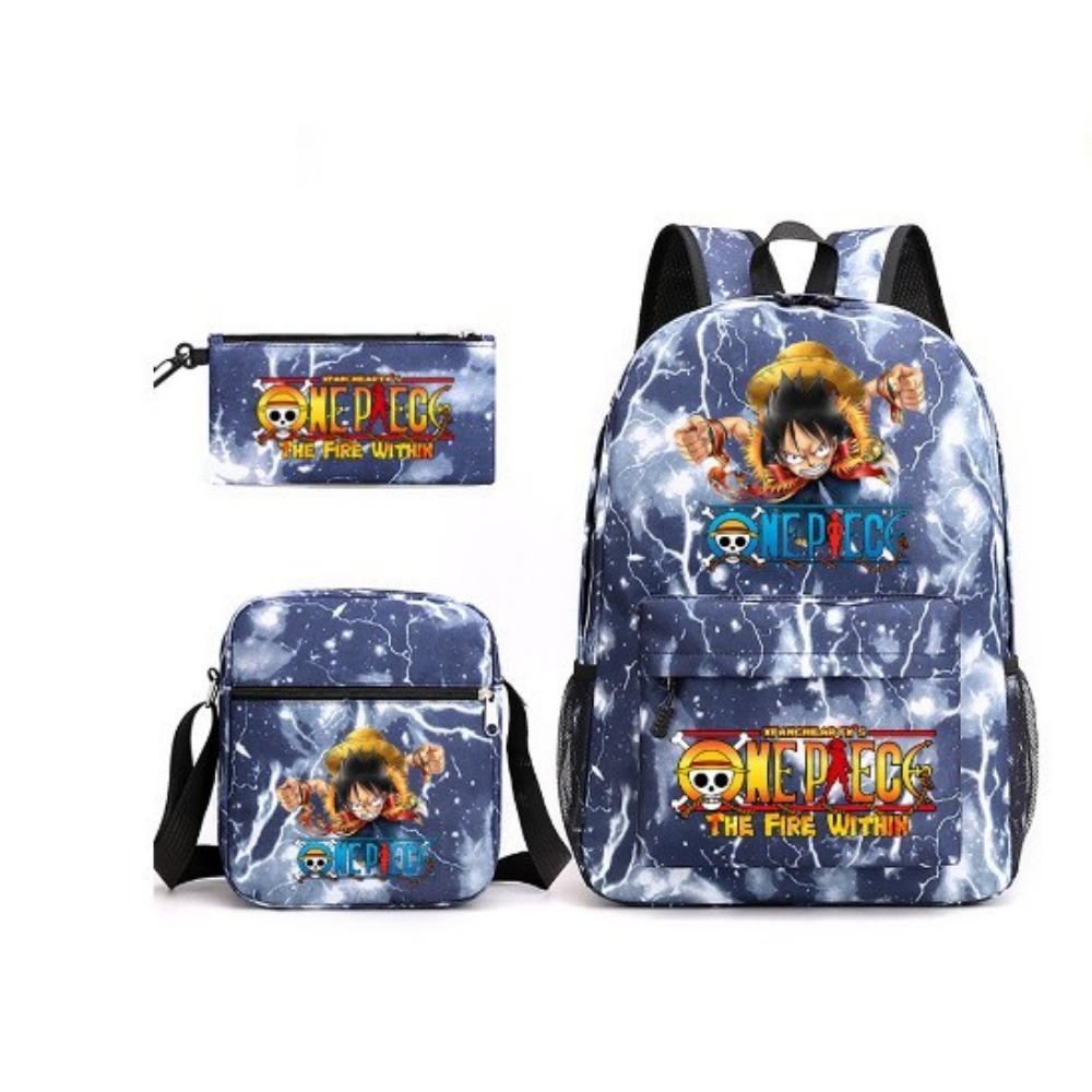ONE PIECE heat transfer schoolbag primary school student printed backpack large capacity backpack backpack pencil case