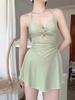 Costume da bagno da donna a spalline incrociate sulla schiena, senza schiena, floreale, snellente