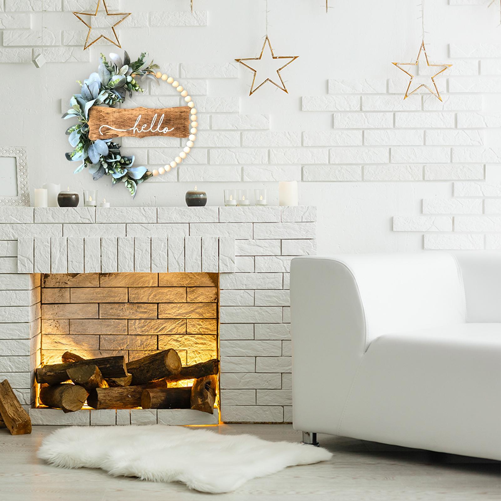 

Wood Bead Wreath For Front Door Greenery Front Door Sign Wood Bead Wreath Farmhouse Sign For Outdoor Indoor Room Porch Wall China Mainland