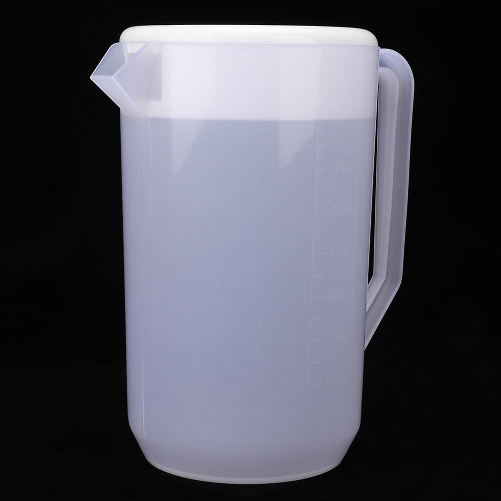 4000ml Large Capacity Non Toxic Plastic Cold Kettle Water Bottle (Transparent White Cover)