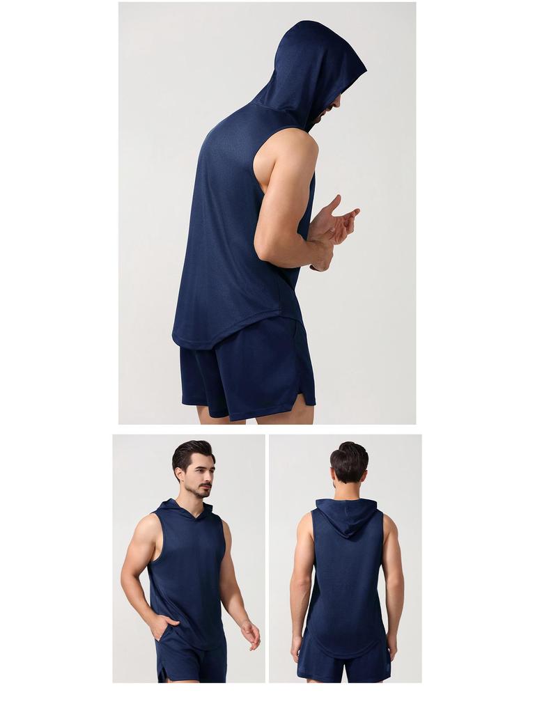 Men's Quick-Dry Hooded Sports Tank Top - Sleeveless Basketball Training Vest