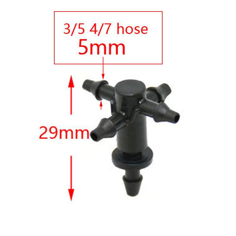 1/8" Arrow Dropper Cross Water Splitter 3/5 Drip Arrow Tee Connector 2/4-Way Emitter Irrigation System For Potted Plant 20Set