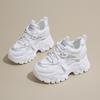 Fashion Breathable Chunky White Sneakers for Women Fashion Laser Thick Bottom Vulcanize Shoes Woman 2025 Lace Up Platform Running Shoes