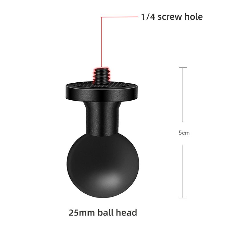 1 Inch Ball Head Mount Adapter Motorcycle Bicycle Handlebar Clip Rearview Mirror Bracket for GoPro 10 9 8 Camera MTB Mounts