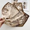 Fashion 70Cm Outer Simulation Silk Square Scarf Korean Thin Plant Flower Silk Scarf Women'S Professional Scarf