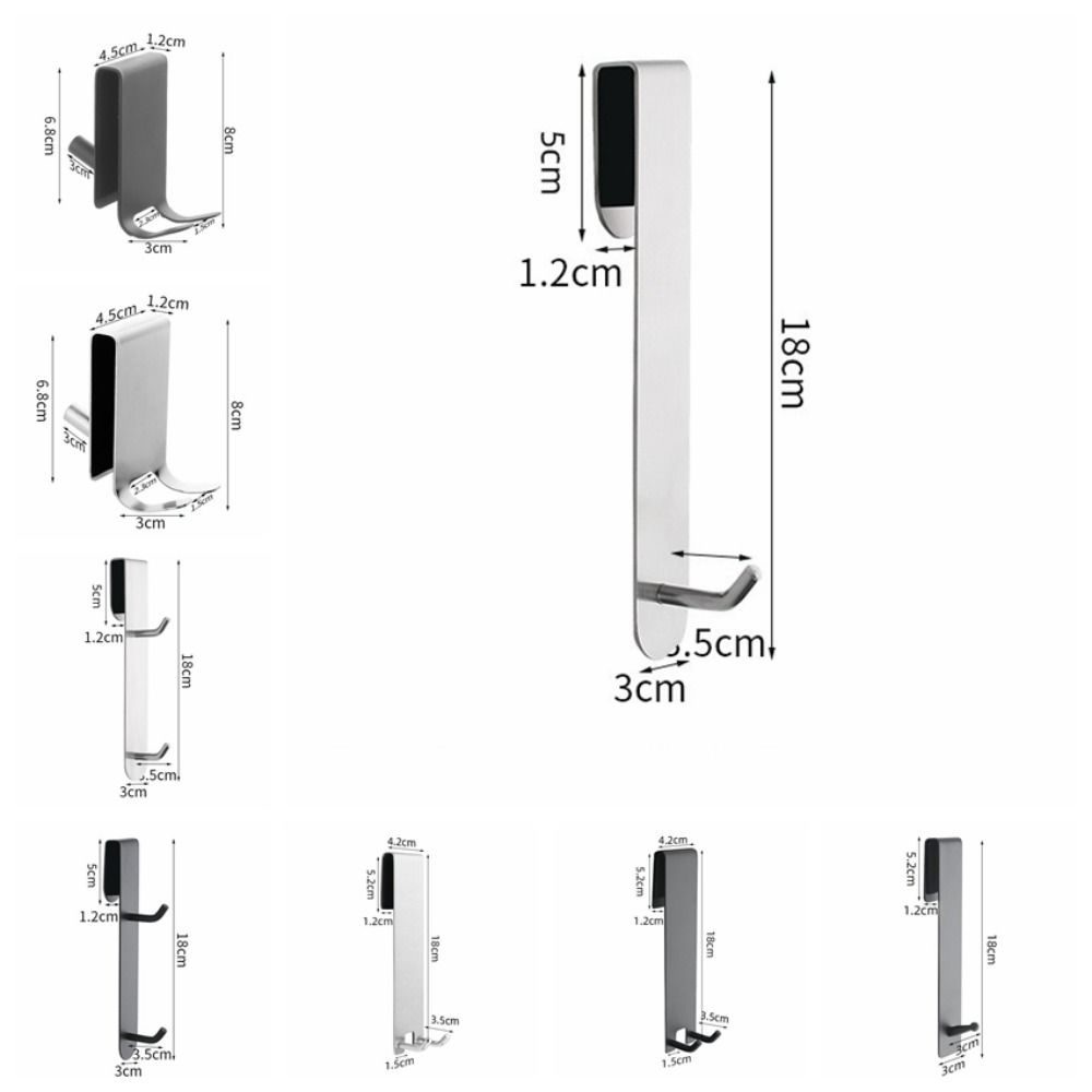 Punch-free Over Glass Door Towel Rack Rust-proof Bathrobe Hanger Shower Door Back Hook  Kitchen