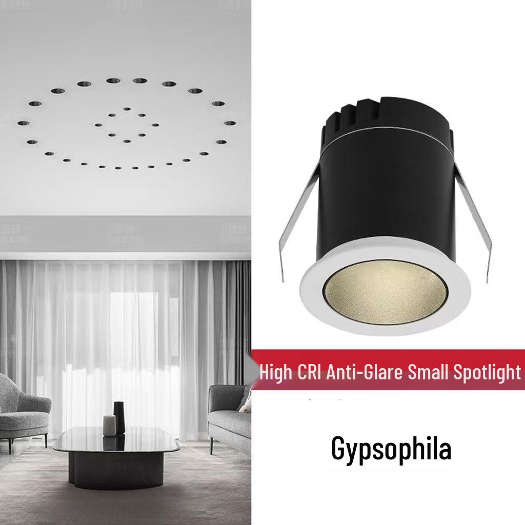 Mini Anti-Glare LED Cylinder Spotlight, 3cm Recessed Opening, 3W/5W, 40mm for Jewelry Display