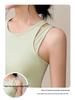 Women's Outdoor Sports Yoga Vest with Chest Pad - Two-Piece Look Fitness Top for Auxiliary Breast Support