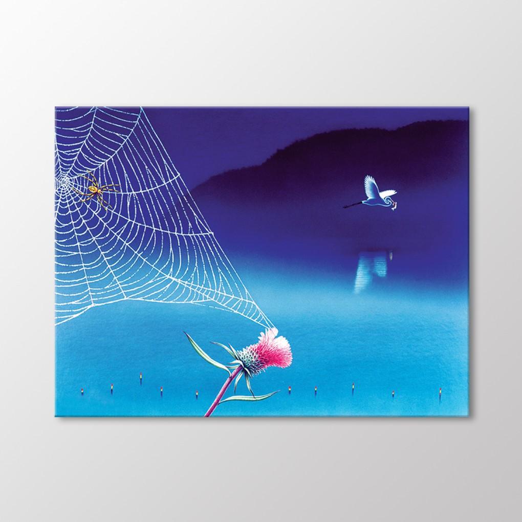 

Цапля и цветочная картина