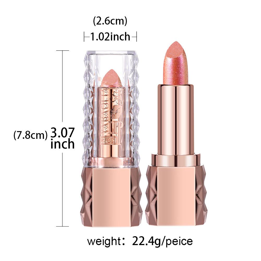 Fine Glitter Lipstick, Quicksand Gold Lipstick, Moisturizing Silky Mermaid Girl Pink, Long-lasting Waterproof, Grapefruit Orange