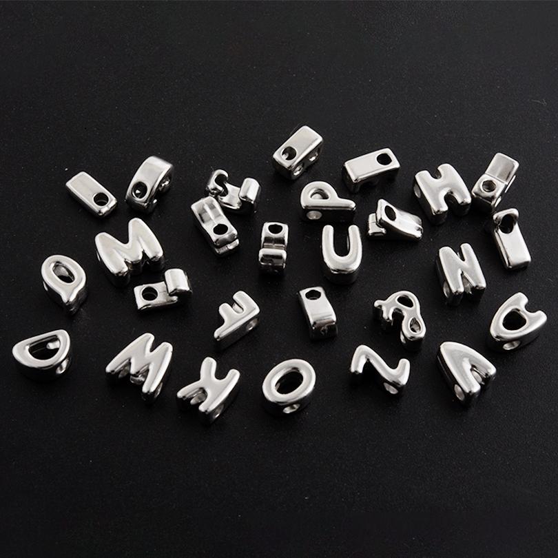 3/6 Stück Kein Ausbleichen Mini-Buchstabenperlen 304 Edelstahlperlen Für Schmuckherstellung Zubehör Handgefertigte Armbänder Fußkettchen Materialien Großhandel
