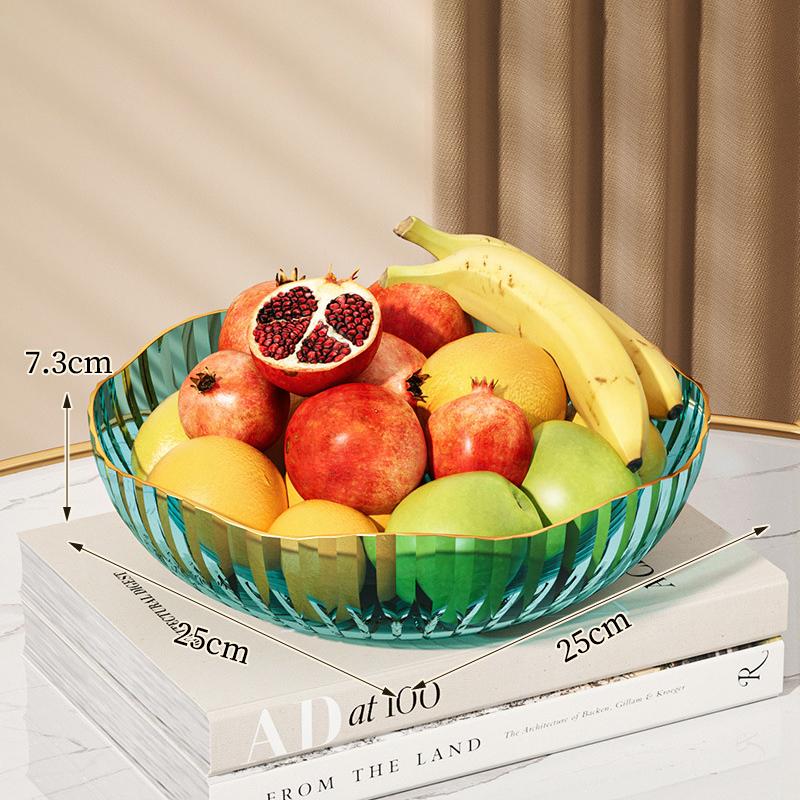 Piatto da frutta trasparente di lusso leggero per la casa, piatto da frutta per snack, soggiorno, tavolino da caffè, piatto per caramelle e snack, scatola per frutta secca