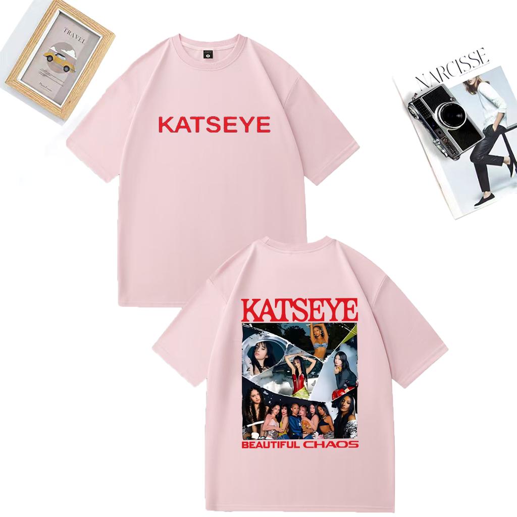 Fashion KATSEYE The Beautiful Chaos Printed T Shirts Men Women's Vintage Clothes High Quality T-shirt Cotton Short Sleeve Tees