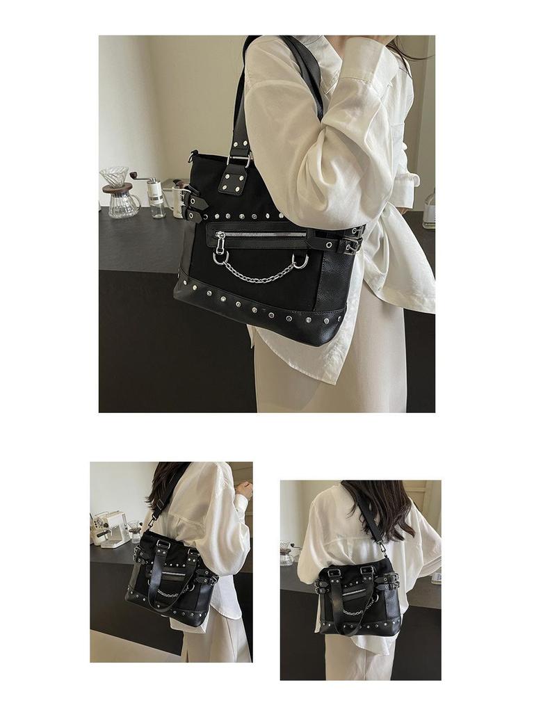 Women's Fashion Niche Rivet Shoulder Tote Bag