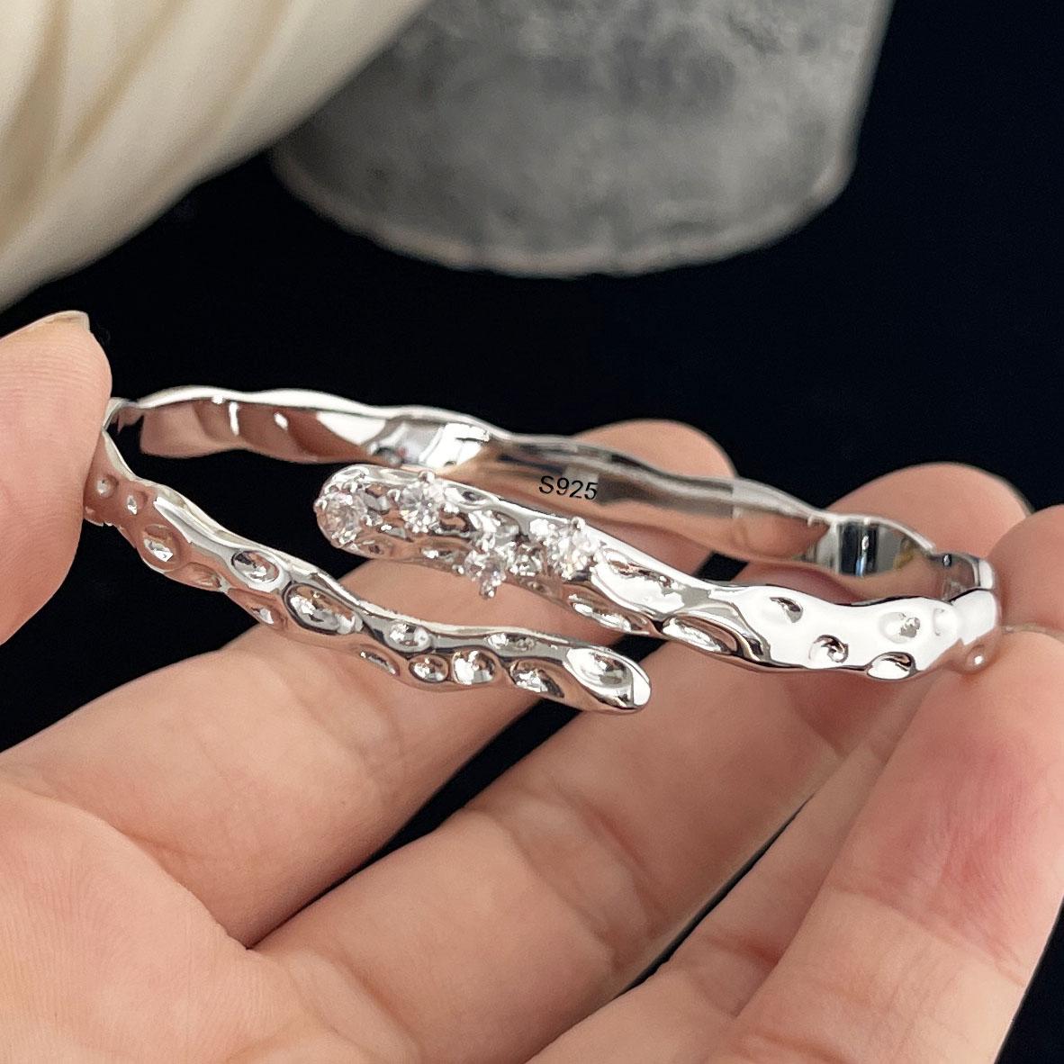 

100% Solid 925 Sterling Silver Retro Bracelet for Women Men Vintage Handmade Black Stone Patern Bracelet Birthday Gift