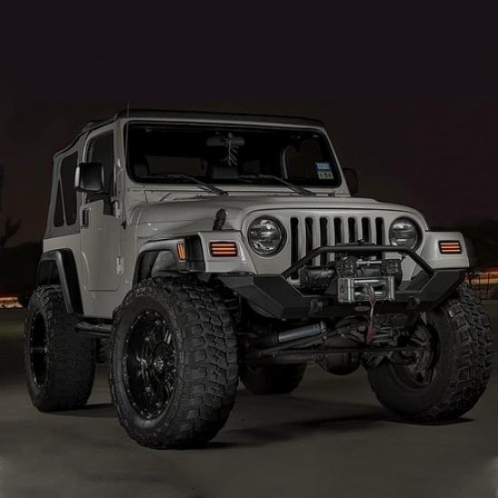 LED Front Fender Marker Signal Side Bumper Lights For 1997-2006 Jeep Wrangler TJ